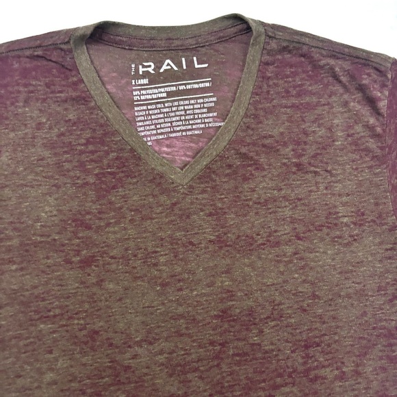 The Rails Maroon Tie Dye Vapor V-Neck Lightweight Distressed Rayon Tee (XL) - Picture 2 of 12